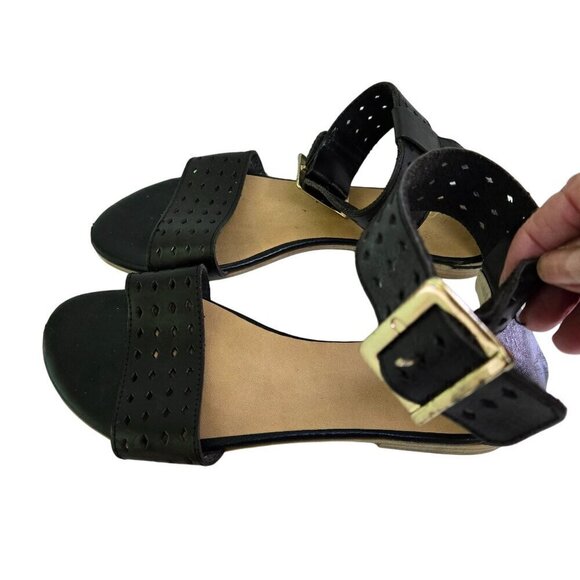 Sotti Sopra Black Leather Made In Italy Ankle Strap Sandals Size 38 - Picture 2 of 7